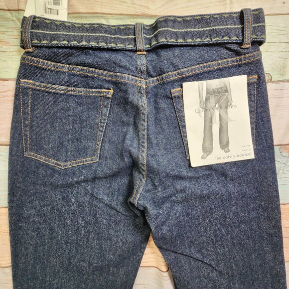 Calvin Klein Womens Low Rise Bootcut Jeans Size 2 Stretch Denim Dark Wash New - Picture 10 of 10